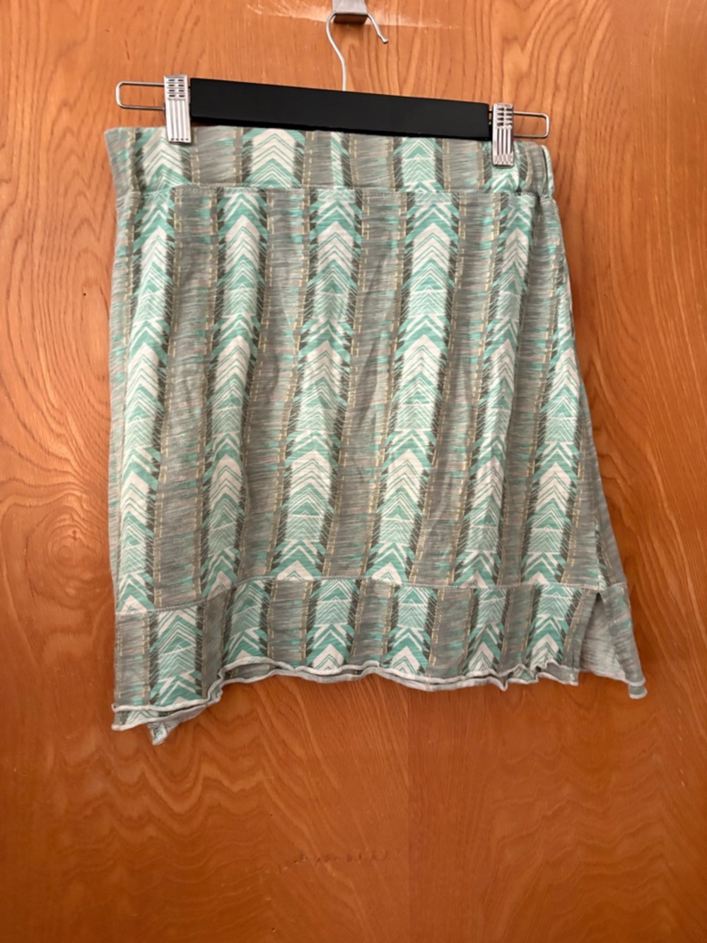 Carve Designs Mint and Gray Chevron A-Line organic cotton midi Skirt XS - Picture 6 of 7